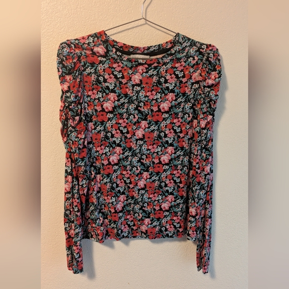 Maison D' Amelie Tops - Maison d' Amelie Floral Black and Red Women's Top